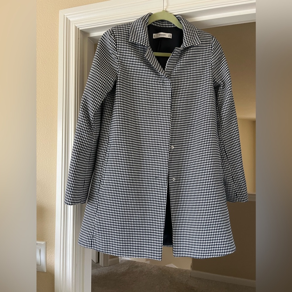 White and navy blue jacket